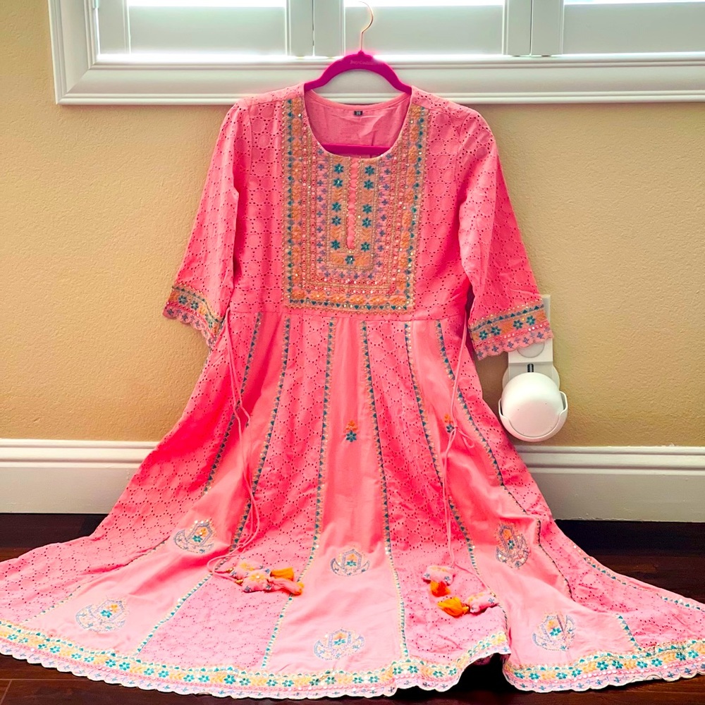 Pink Anarkali set
